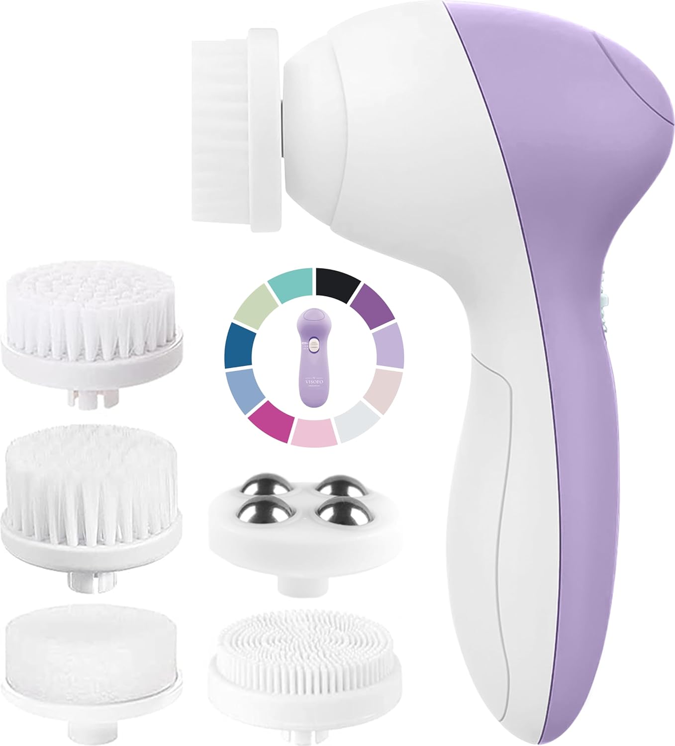 Radiant Scrub| Electric Powered Facial Cleansing Brush Exfoliation Including 7 Heads 