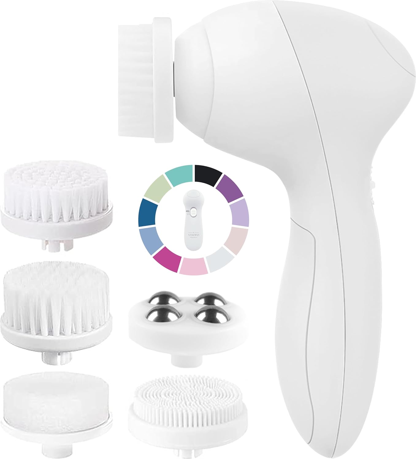 Radiant Scrub| Electric Powered Facial Cleansing Brush Exfoliation Including 7 Heads 