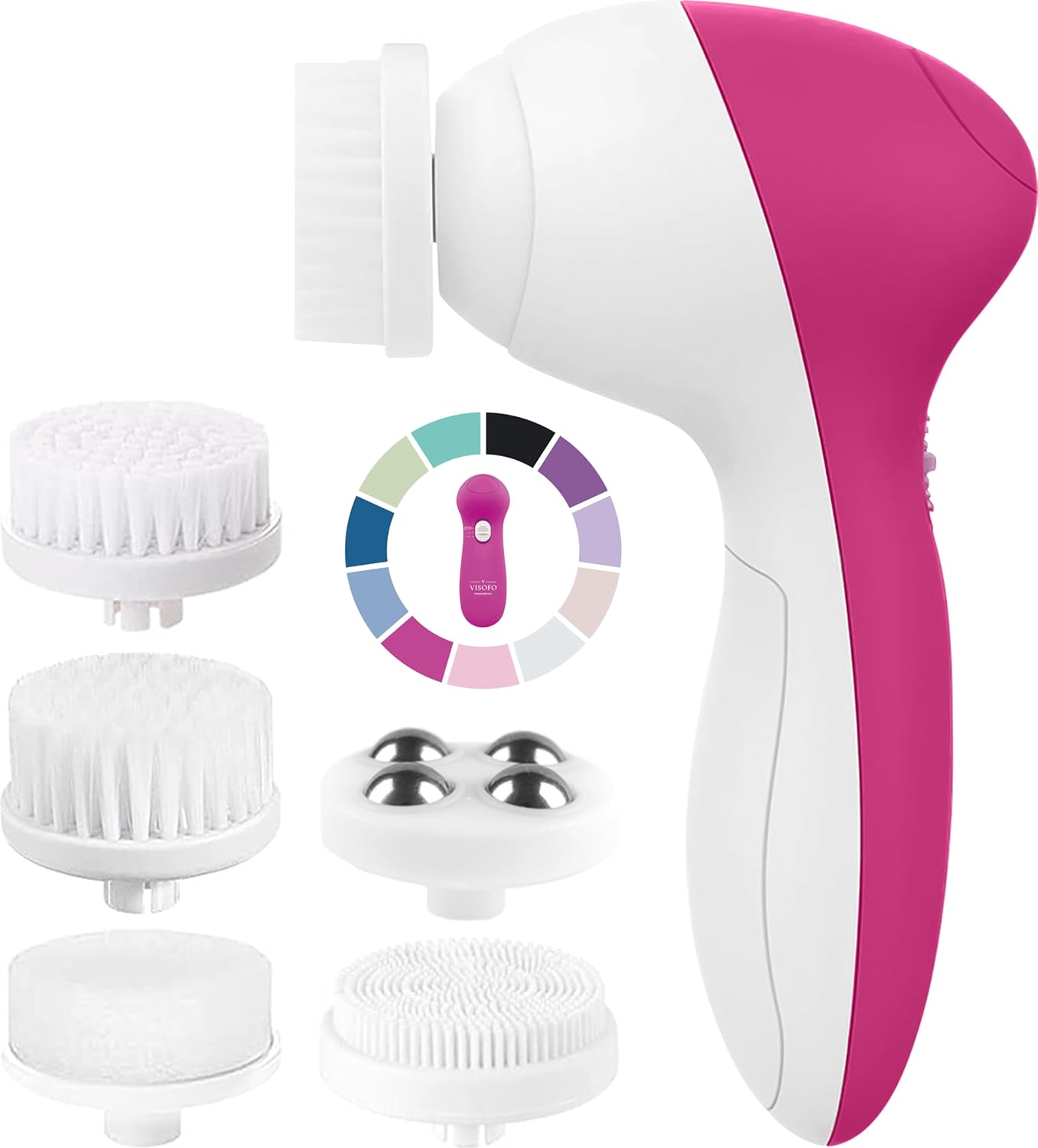 Radiant Scrub| Electric Powered Facial Cleansing Brush Exfoliation Including 7 Heads 