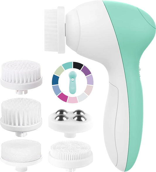 Radiant Scrub| Electric Powered Facial Cleansing Brush Exfoliation Including 7 Heads 